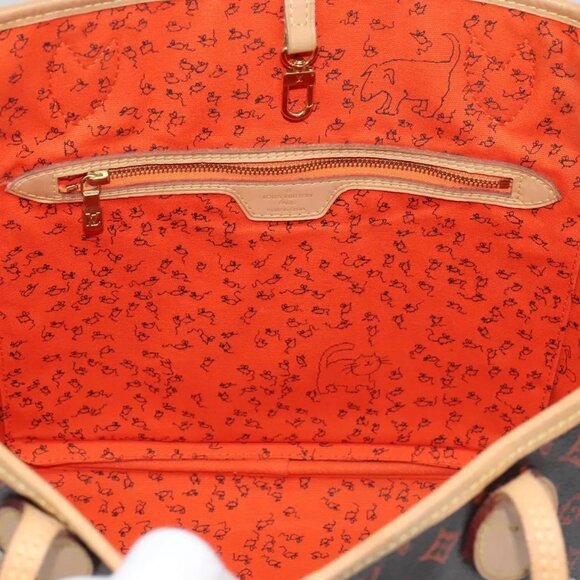 LOUIS VUITTON Catgram Neverfull MM Tote Bag M44441 LV Auth 110104A - Picture 10 of 16
